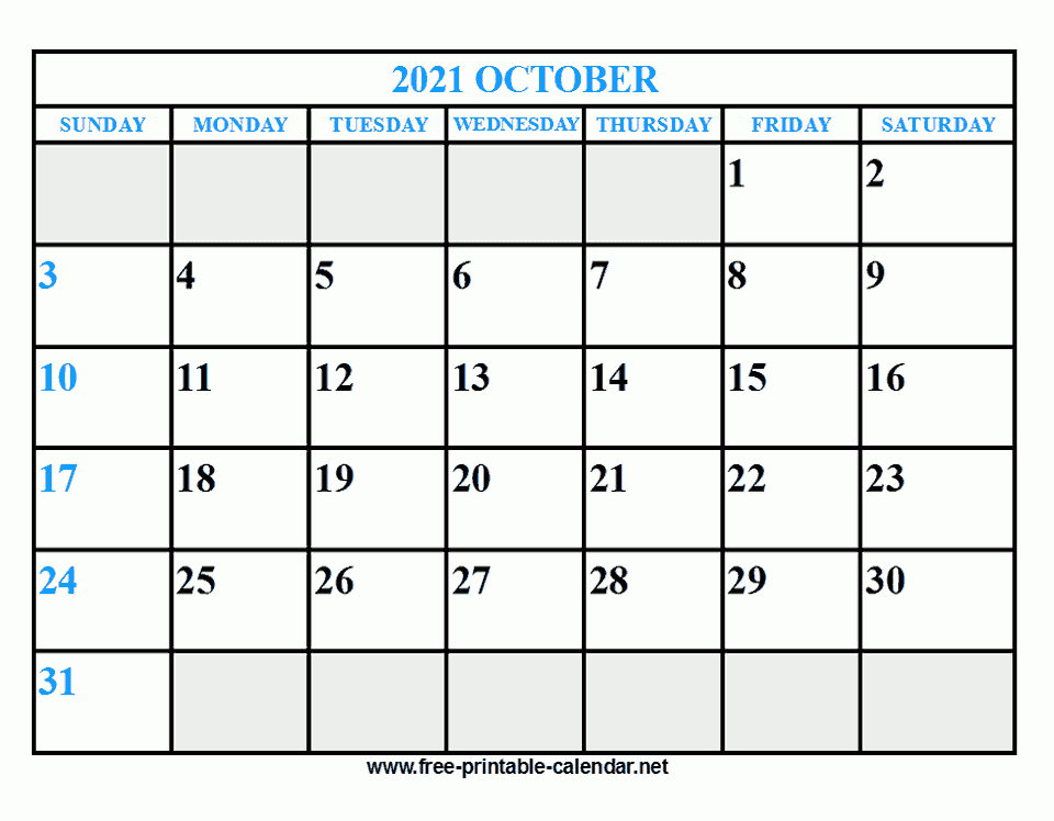 Free Printable October 2021 Calendar-National Wellness Calendar 2021