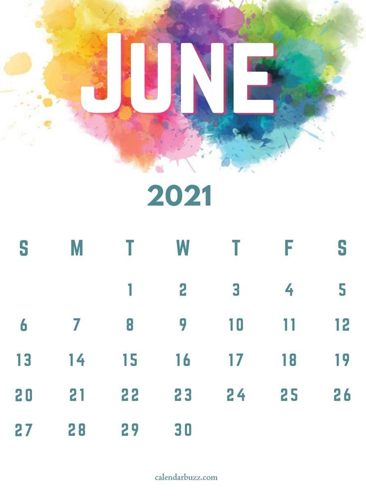 June 2021 Watercolor Calendar Printable Download Designed-2021 Vacation Planner Calendar For Employers