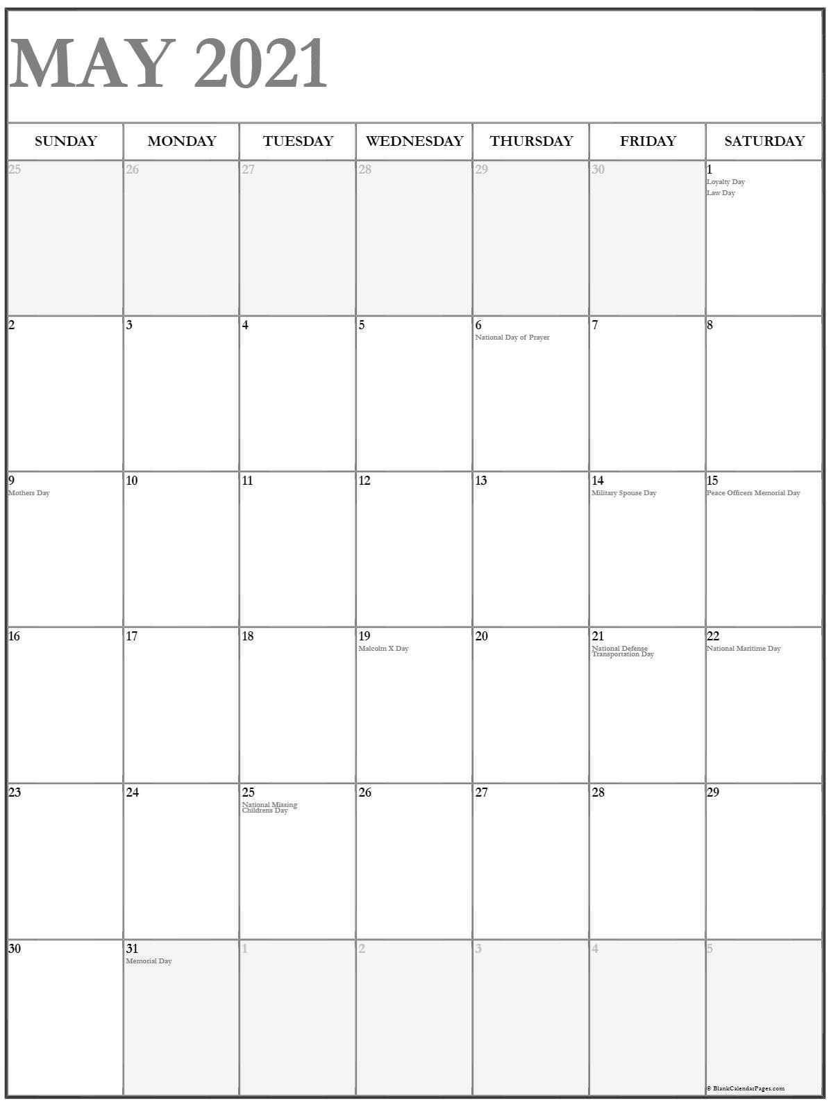 May 2021 Vertical Calendar | Portrait-Monday To Friday August 2021 Calendar