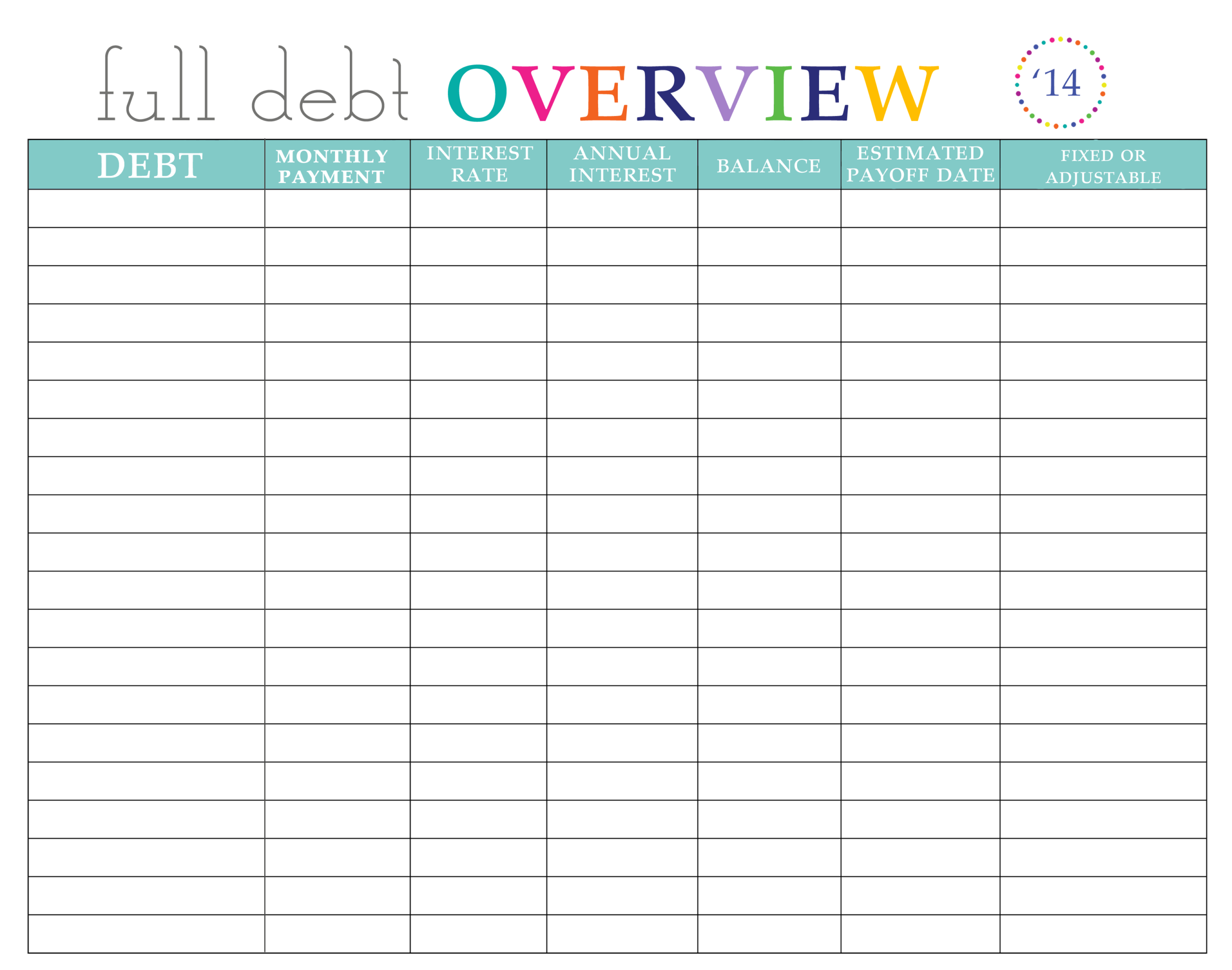 Paying Off Debt Worksheets-Monthly Bill Spreadsheet Templates 2021