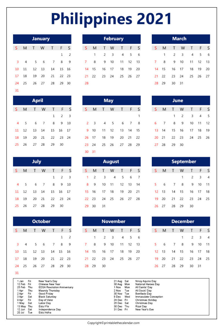 Philippines Calendar 2021 With Holidays [Printable Template]-Philippine 2021 Calendar.pdf