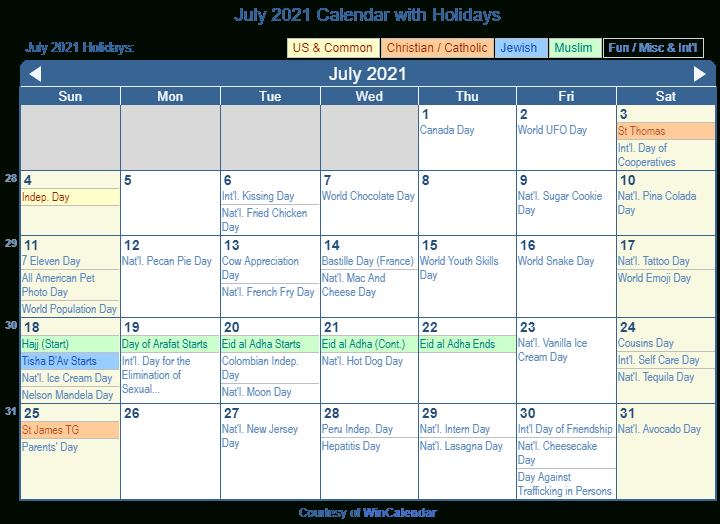 Print Friendly July 2021 Us Calendar For Printing-Jewish Christian Calendar 2021