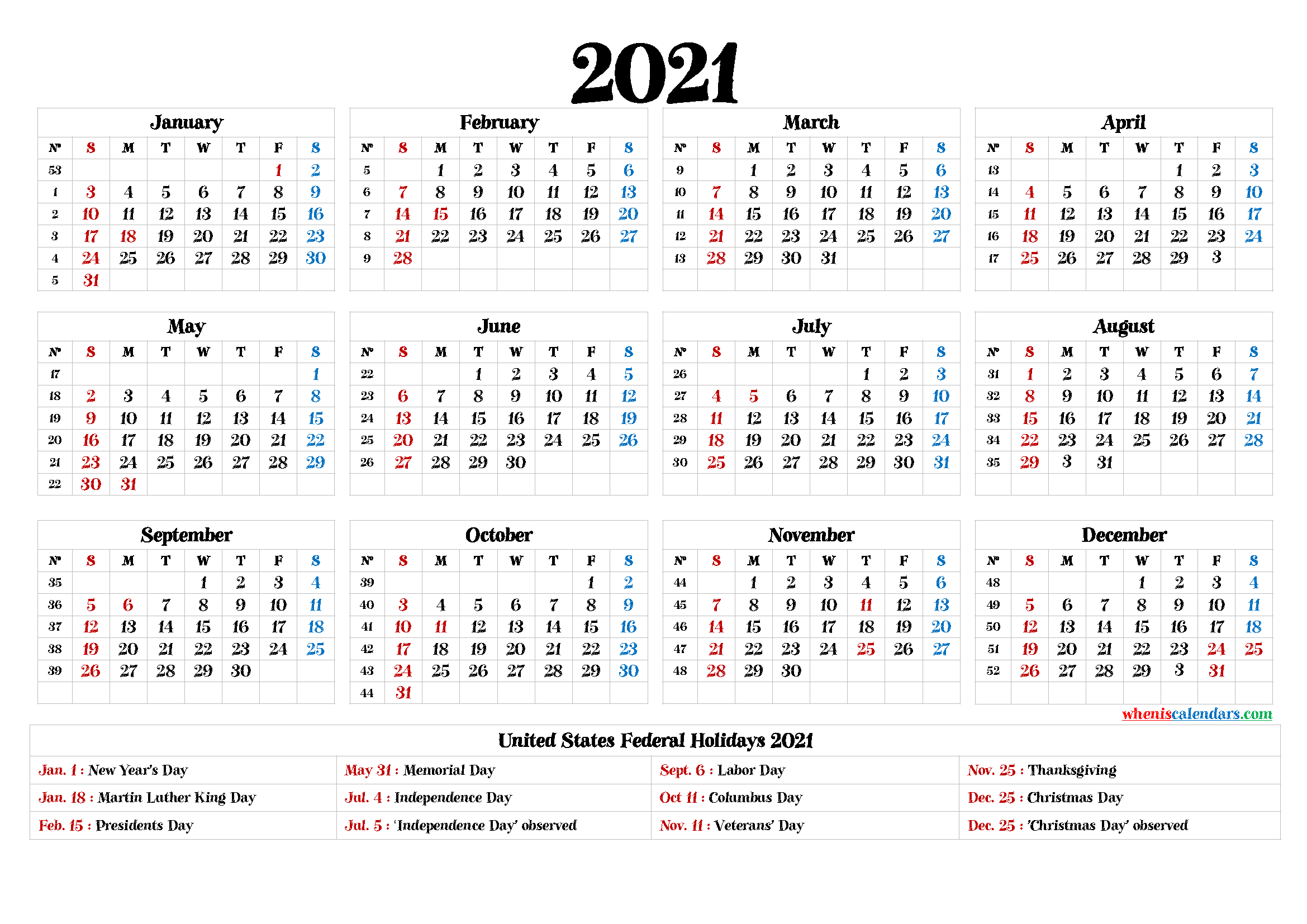 Printable Calendar 2021 Pdf - 9 Templates-2021 Monthly Calendar Printable Pdf