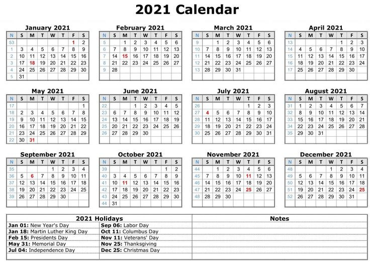 Printable Monthly Calendar: Download Printable 2021-2021 Office Vacation Calendar Examples