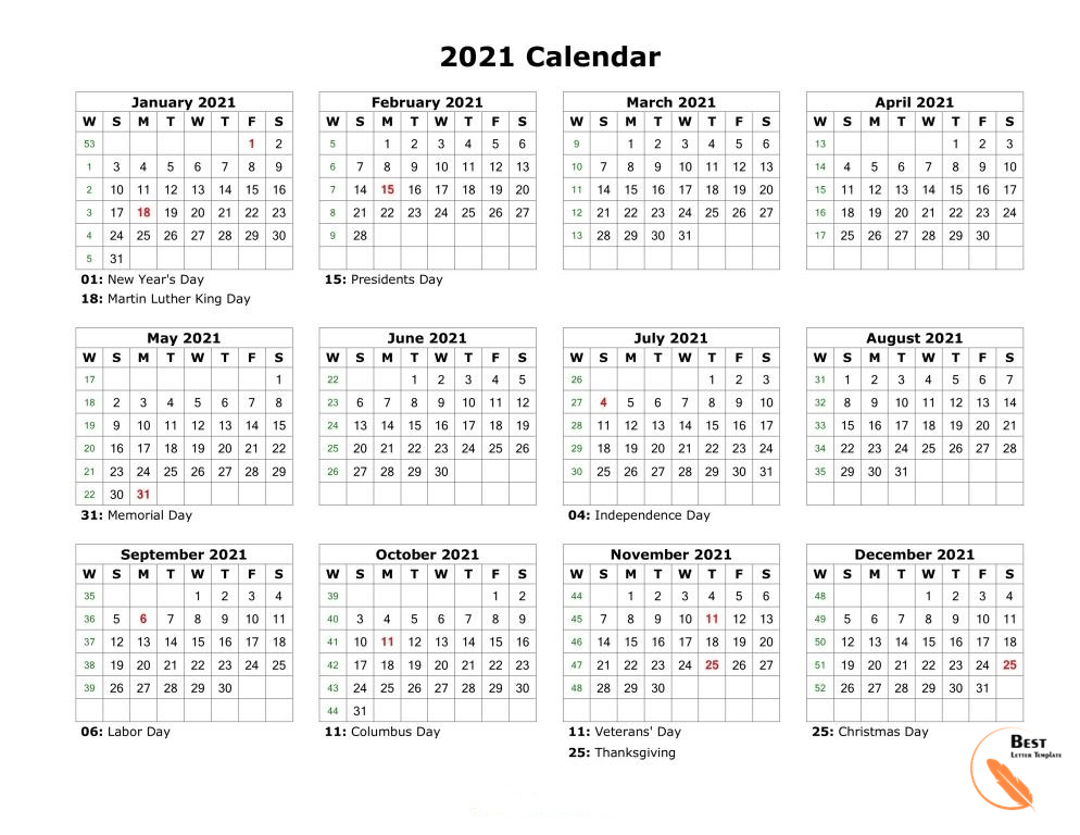 Printable Yearly 2021 Calendar Template In Pdf, Word &amp; Excel-Printable Month To Month Calendar 2021