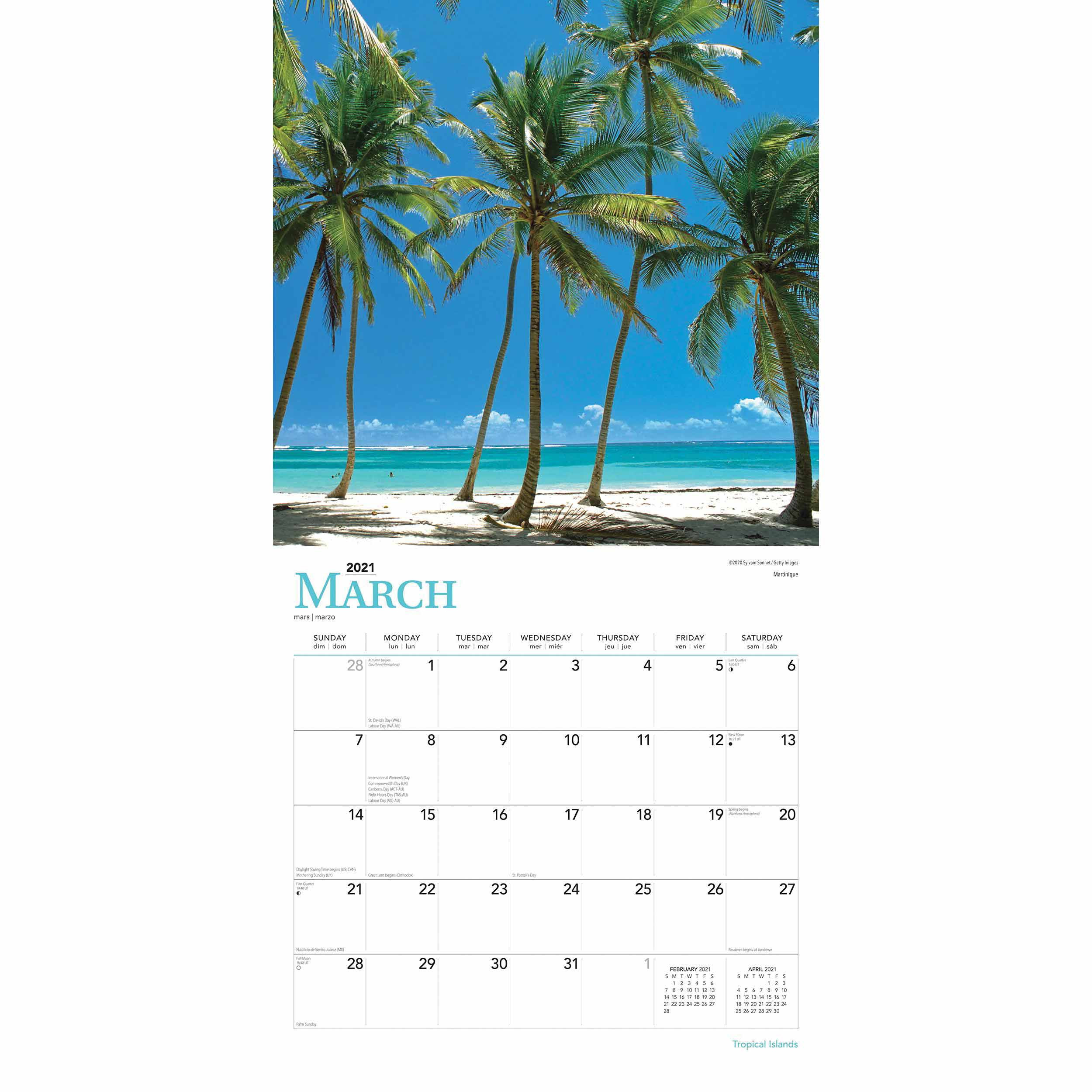 Tropical Islands Calendar 2021 At Calendar Club-2021 Calendar For Vacation