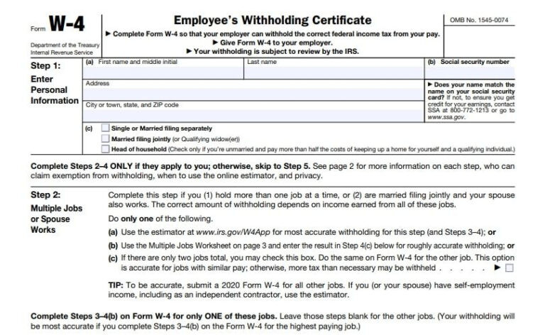 W4 Forms 2021 Printable Employee Withholding | Printable-Printable 2021 2021 W 4 Form