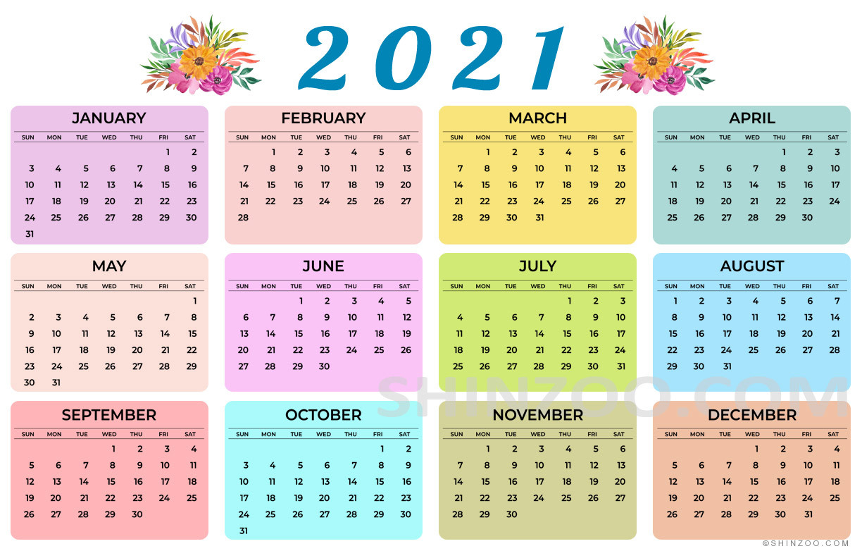 11×17 Printable Calendar 2021 | 2021 Printable Calendars-Printable 2021 Calendars Free Printable