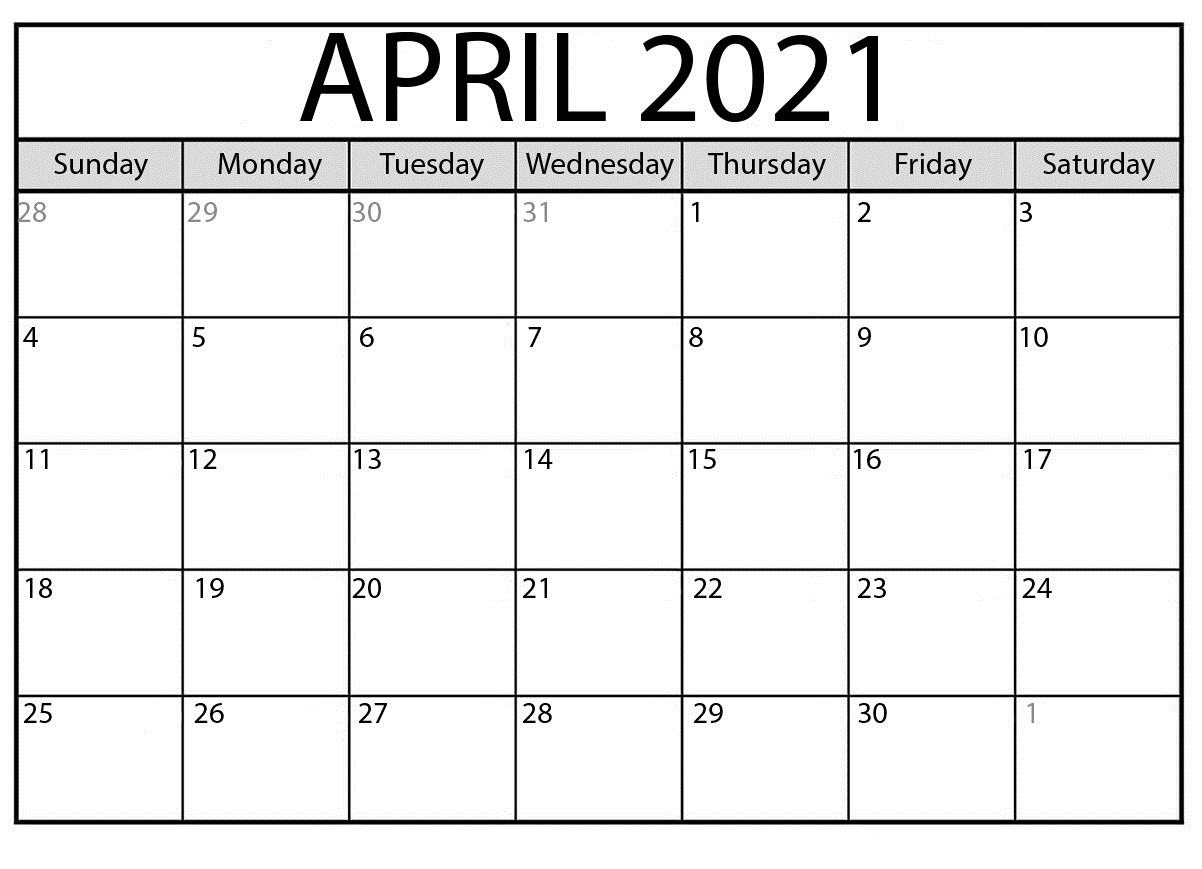 15 Best Free Printable April 2021 Calendar Template-Blank Fill In Calendar 2021