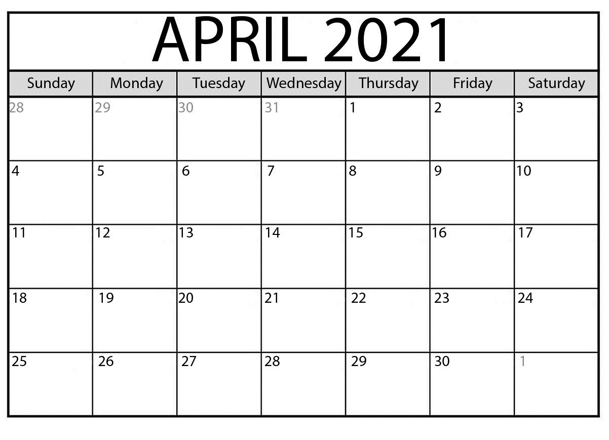 15 Best Free Printable April 2021 Calendar Template-Blank Fill In Calendar For 2021