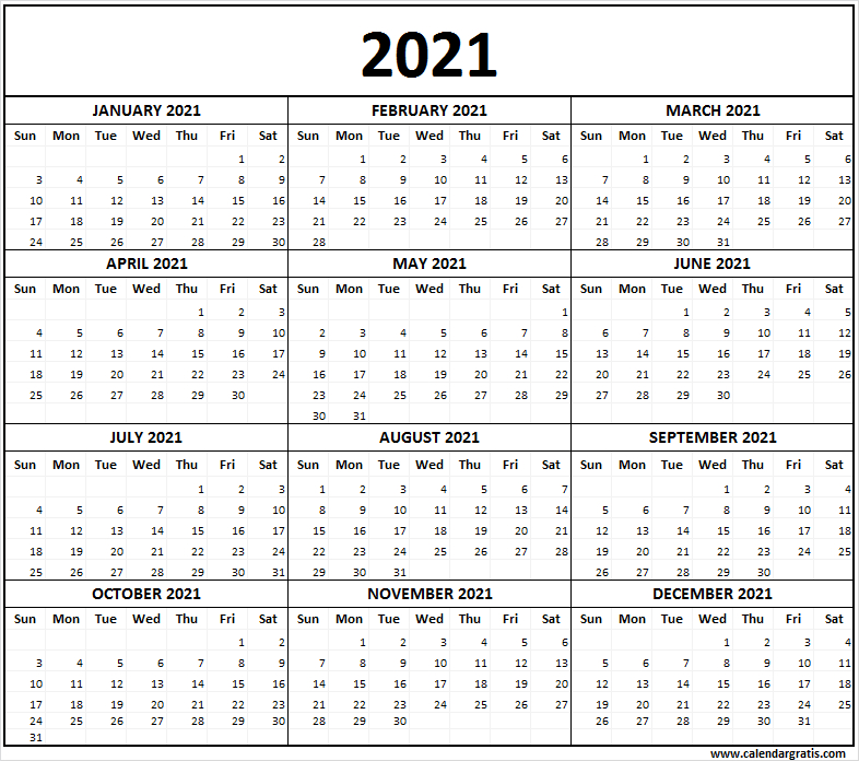 20+ Calendar 2021 United States - Free Download Printable-Free Printable Calendar 2021 In 4X6