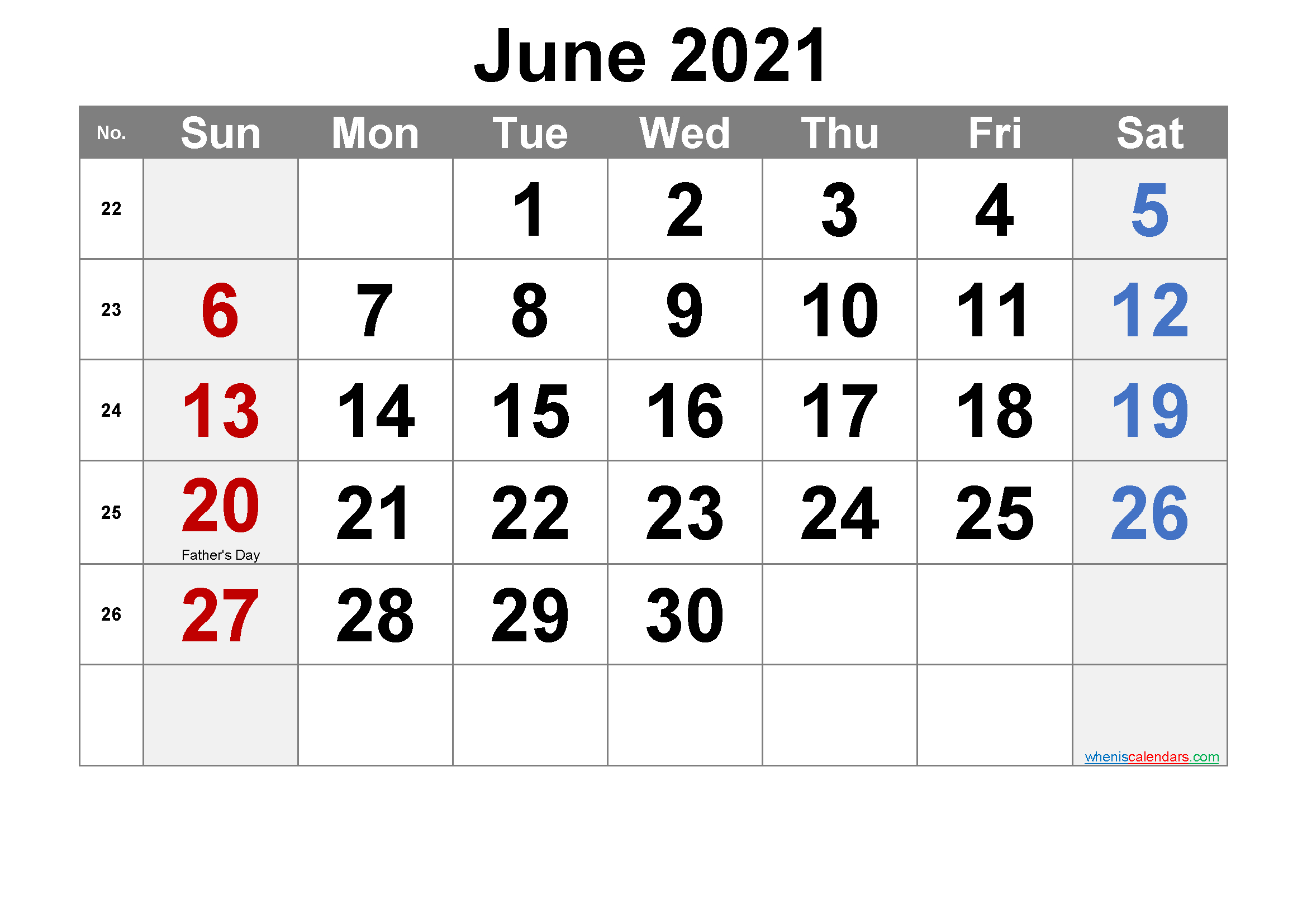 20+ June 2021 Calendar - Free Download Printable Calendar-June 2021 Printable