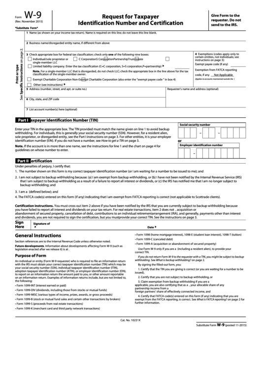 2015 Irs W9 Form Top 22 W 9 Form Templates Free To In Pdf-2021 Blank W9 Filable