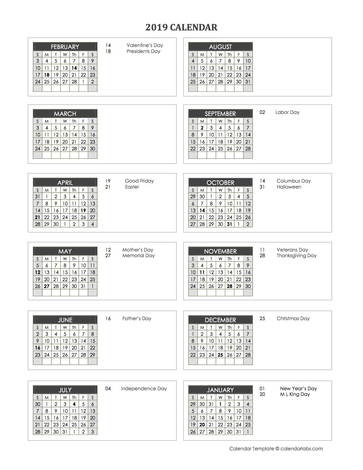 2019 Accounting Month End Close Calendar - Free Printable-4 4 5 Calendar Template
