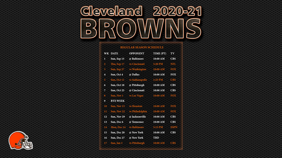 2020-2021 Cleveland Browns Wallpaper Schedule-Free Printable Nfl 2021 Schedule