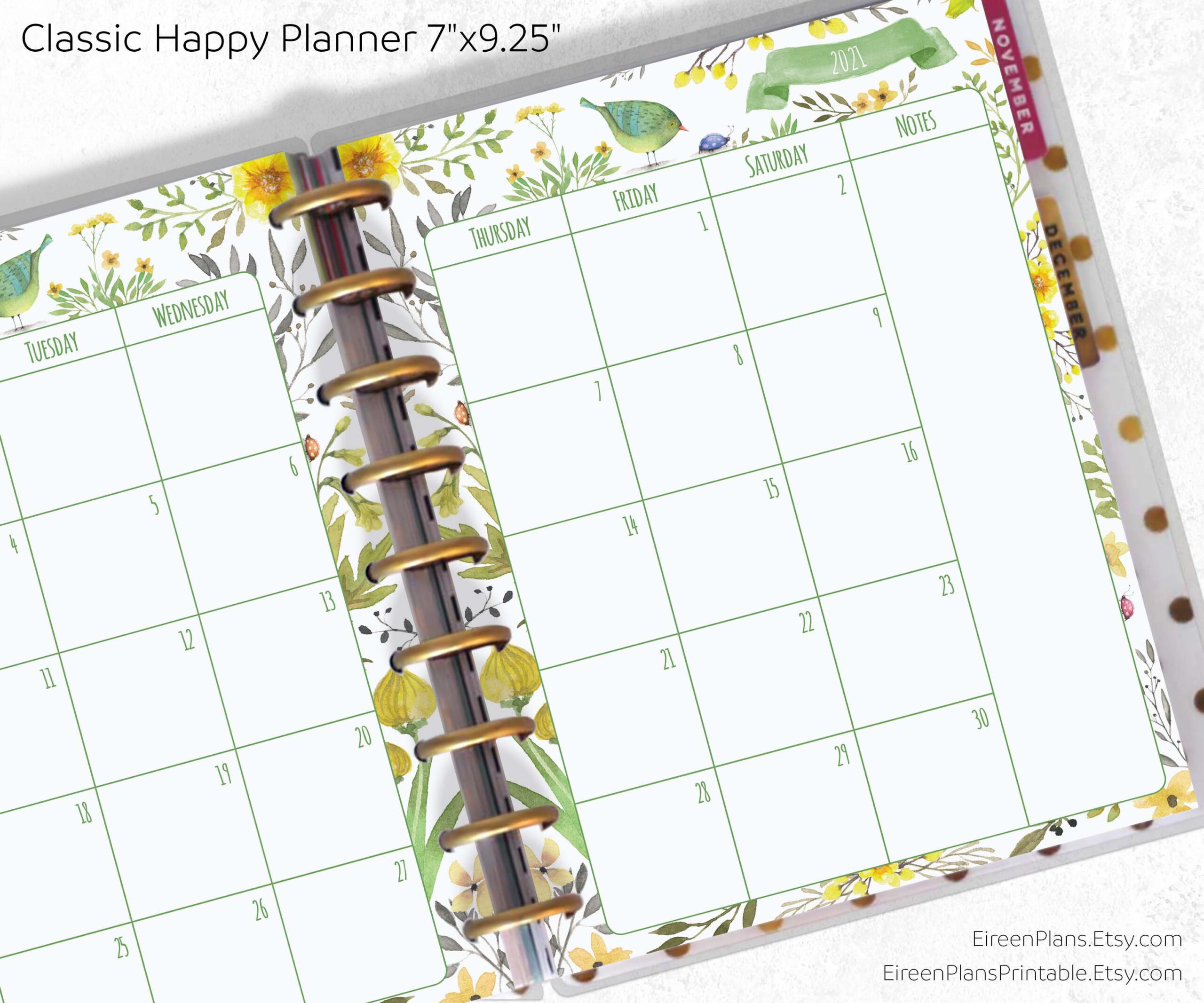 2020 2021 Happy Planner Monthly Printable Pages Monthly | Etsy-Printable Monthly Planners For 2021