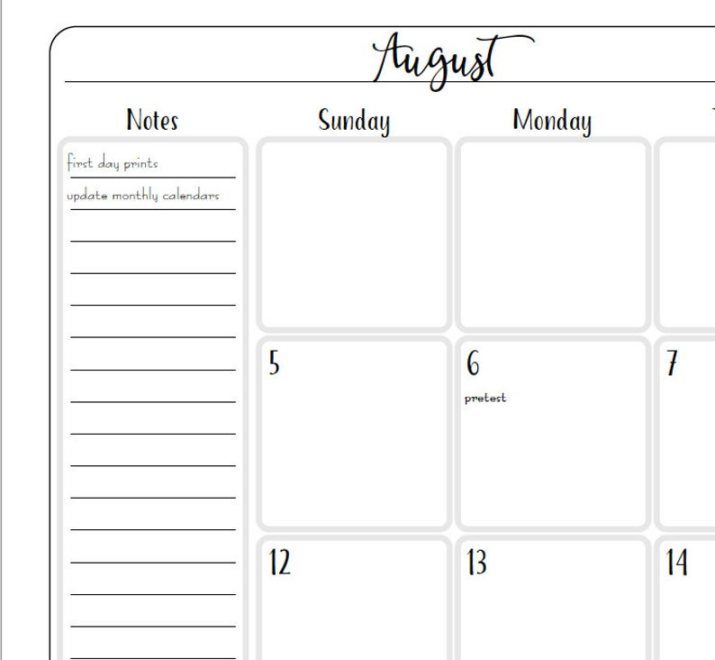 2020-2021 Monthly Calendar Editable Pdf | Etsy-Editable Calendars By Month 2021