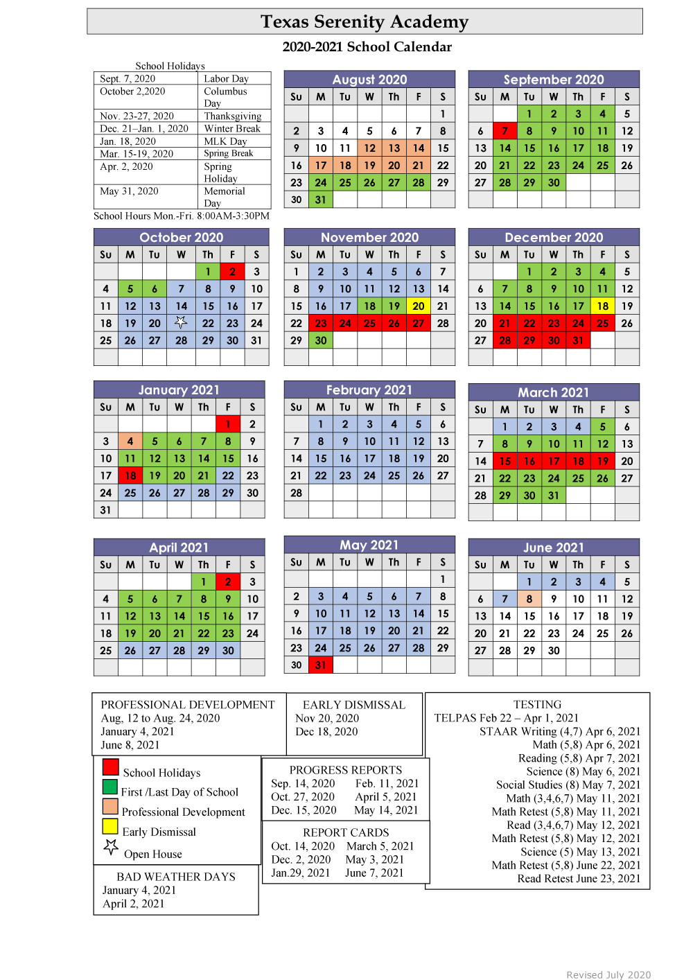 2020 And 2021 School Calendar Texas | Printable Calendars 2021-International School Holidays In Penang 2021