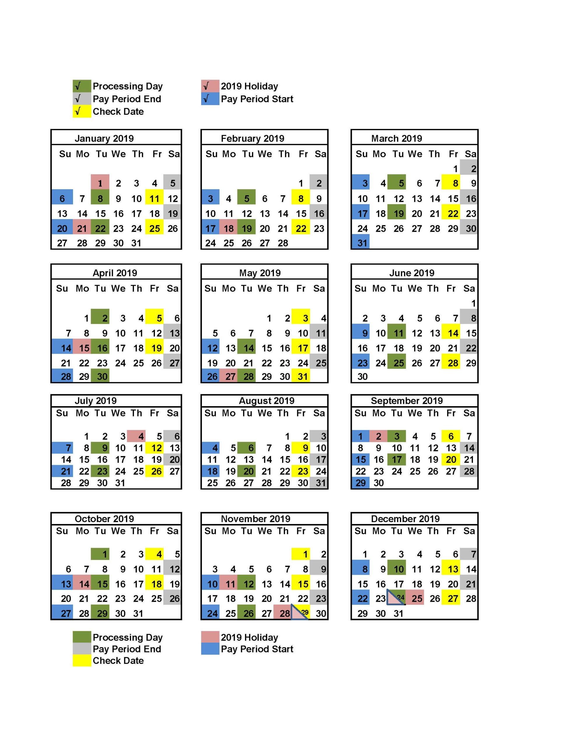2020 Bi Weekly Calendar | Printable Calendar 2019 2020-2021 Semi Monthly Pay Schedule Sample