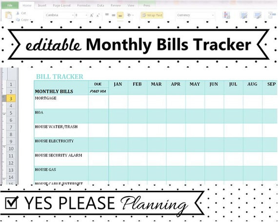 2020 Monthly Bill Tracker Home Utilities Bill Payment Log-Free Monthly Bill Pay Checklist For 2021