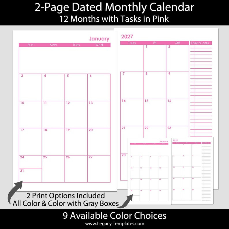 2021 2022 2021/2022 &amp; More 12 Or 24-Month 2-Page Calendar-2 Page 2021 Calendar Template Printable