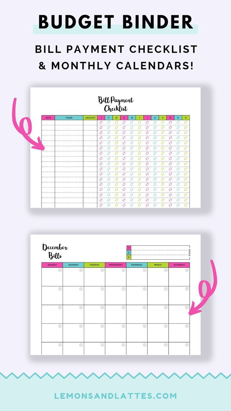 2021 Budget Binder Printables | Budget Binder Printables-2021 Monthly Bill Payment Calendar