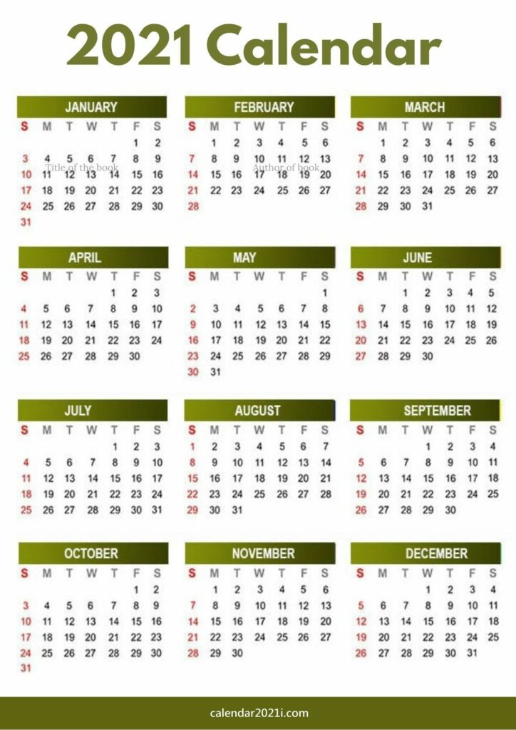 2021 Calendar A4 Size Printable Free Download-Download Free 2021 Calendar
