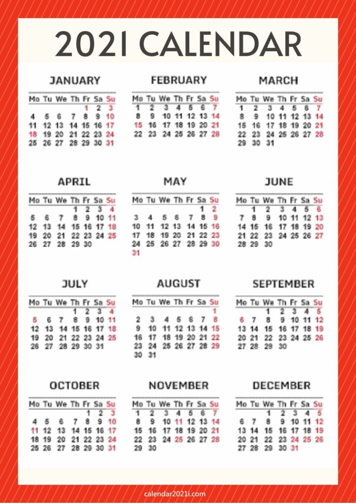 2021 Calendar A4 Size Printable Free Download-Free Printable A4 2021 Planner