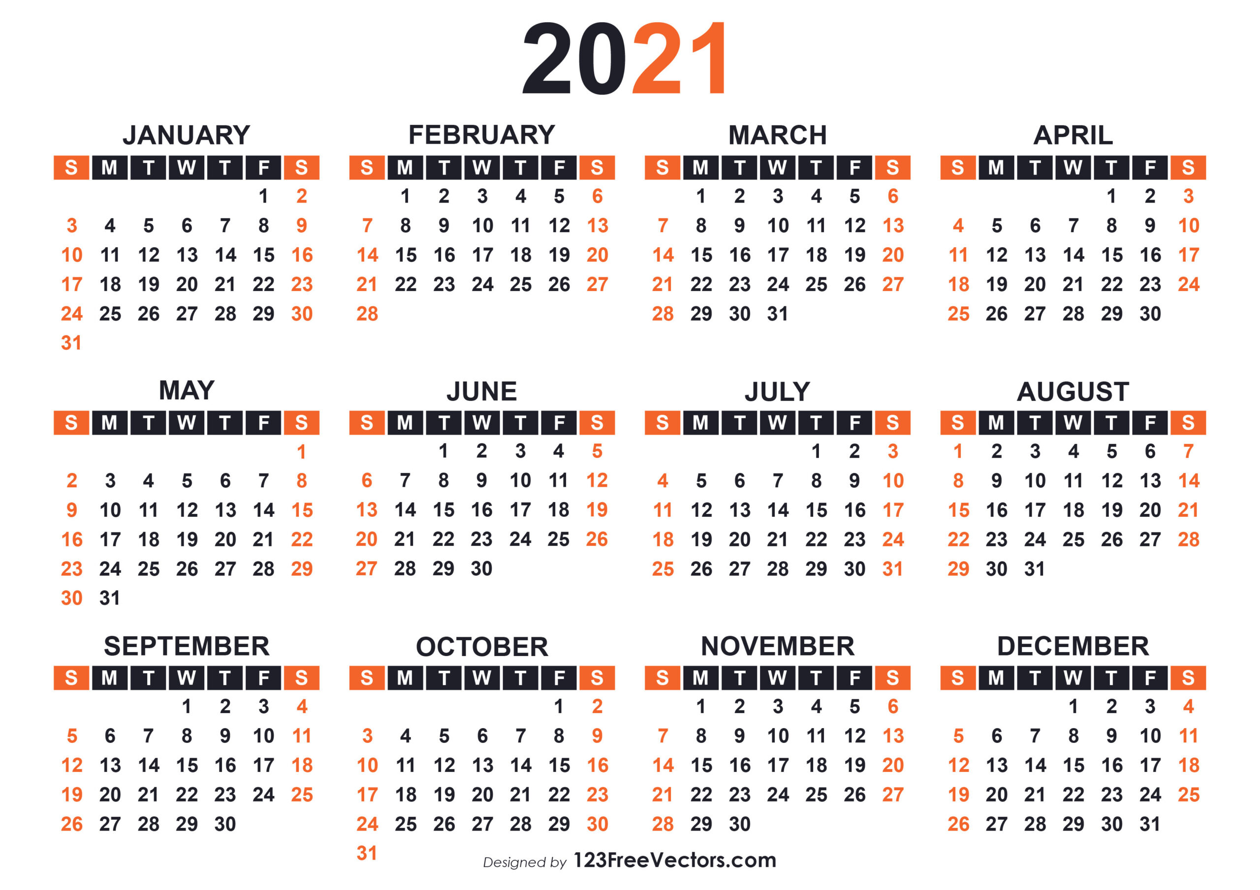 2021 Calendar Editable Free - Free Vector Illustrated 2021-Free Calendar Templates Printable 2021