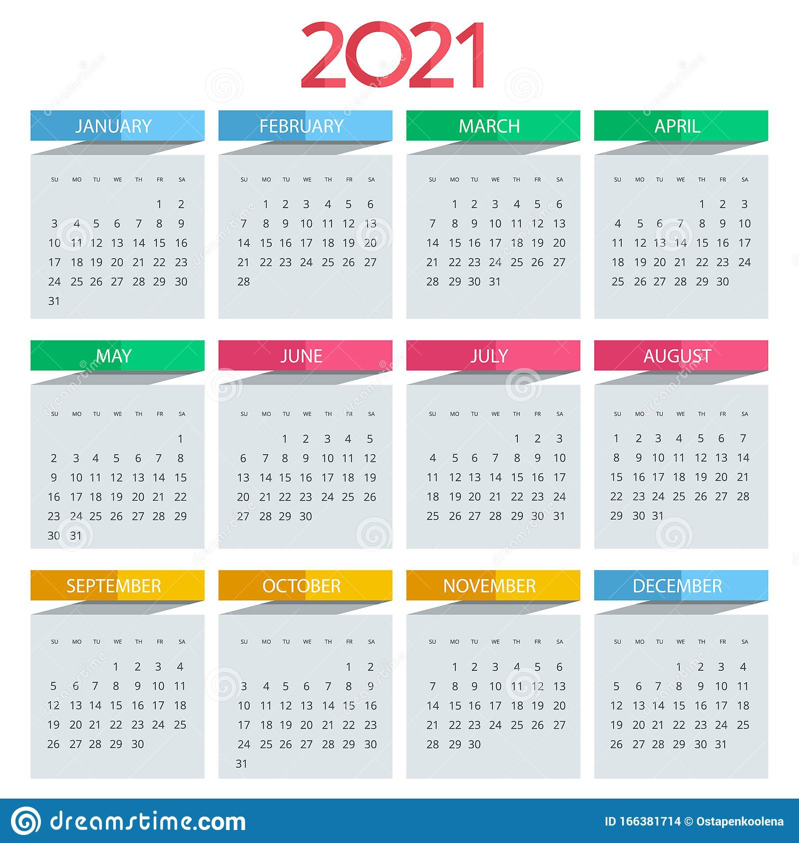 2021 Calendar, Print Template With Place For Photo, Your-Free Printable 4 X 6 Calendar 2021