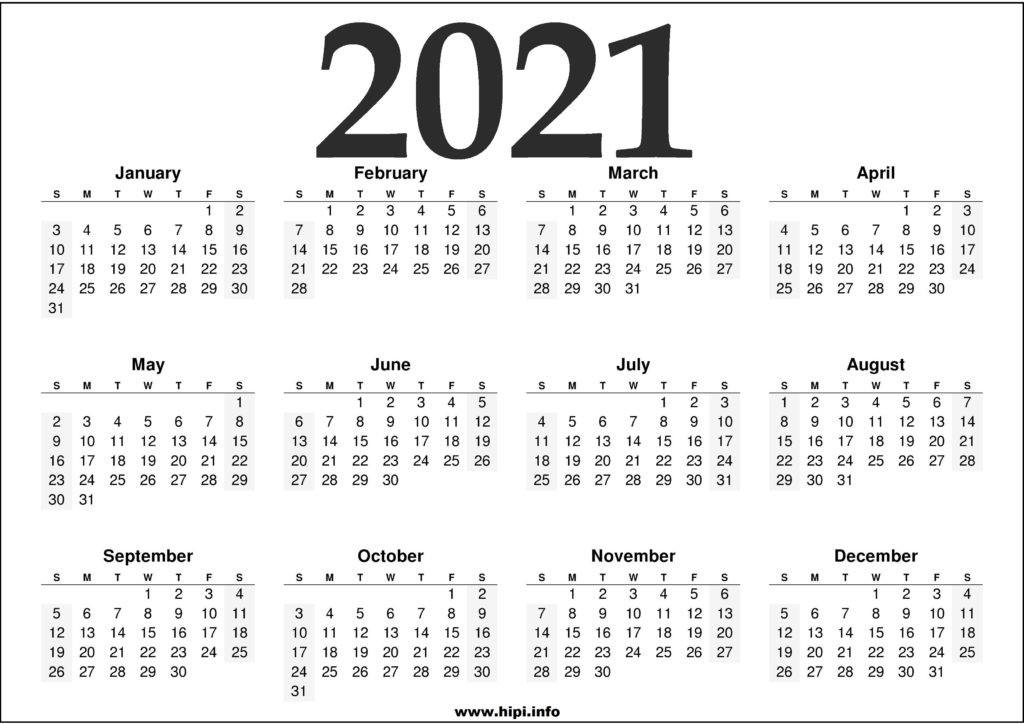 2021 Calendar Printable Free - Free Download - Hipi-2 Page 2021 Free Printable Planner Calendar