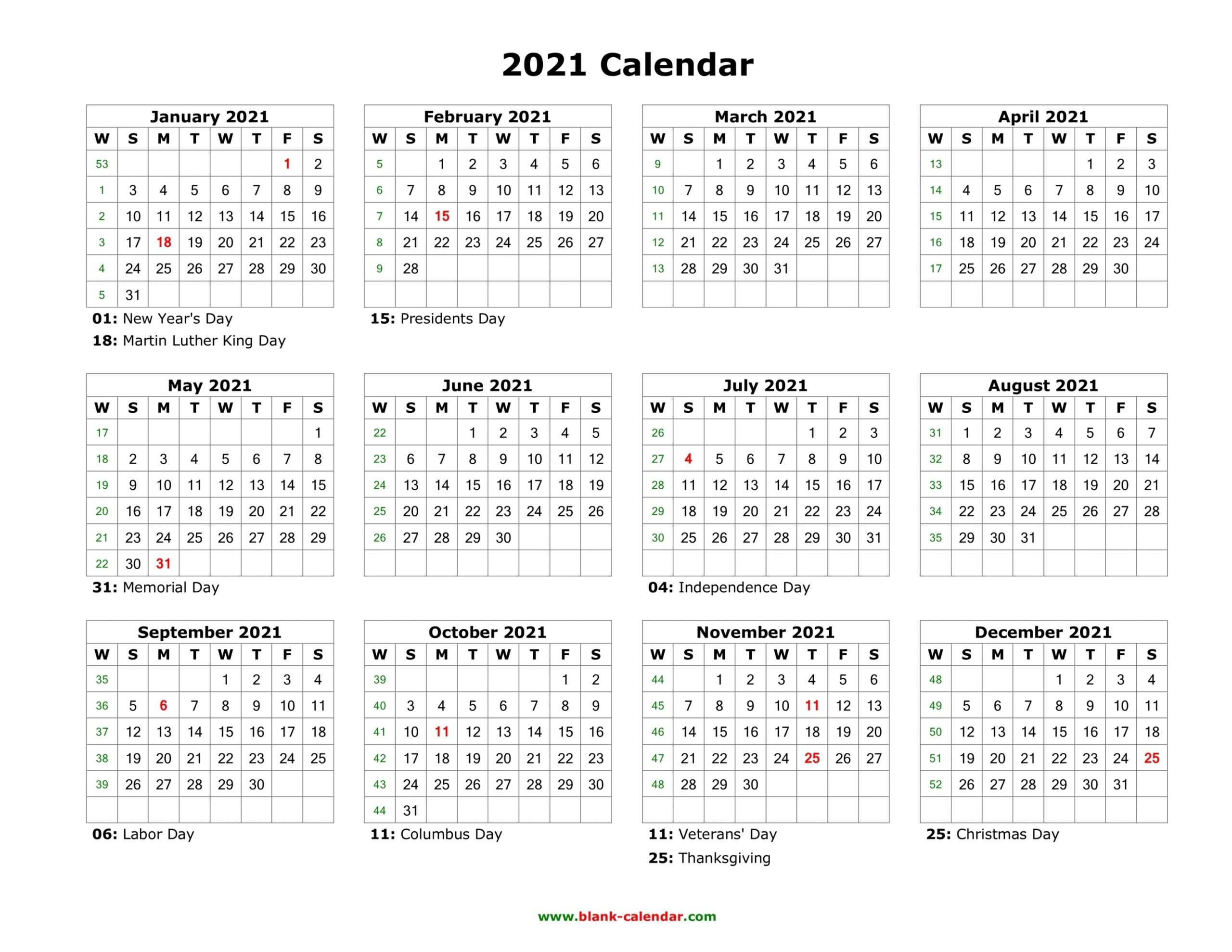 2021 Calendar Printable One Page | Free Letter Templates-Printable Calendar 2021 Monthly