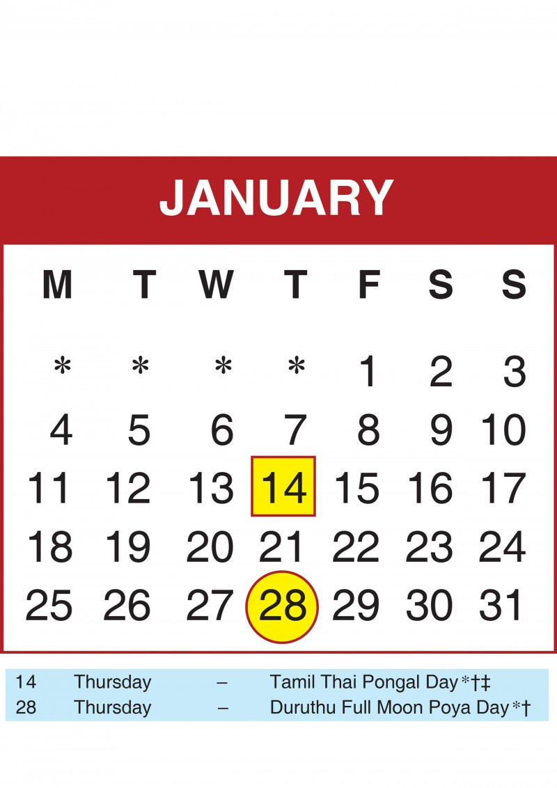 2021 Calendar Sri Lanka With Mercantile Holidays-Calendar 2021 Sri Lanka