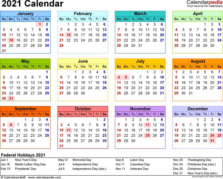2021 Calendar Template 3 Year Calendar Full Page | Free-Free Weekly Calendar Template 2021