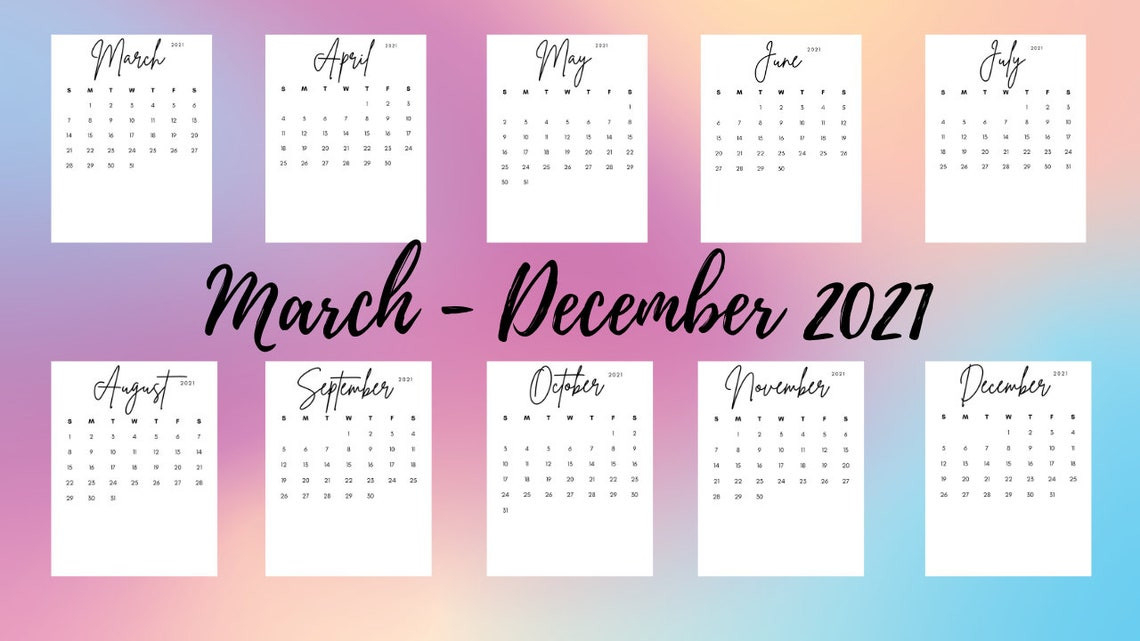 2021 Calendar Template Png File 3 Files A5 4X6 Letter | Etsy-4X6 2021 Calendar Free