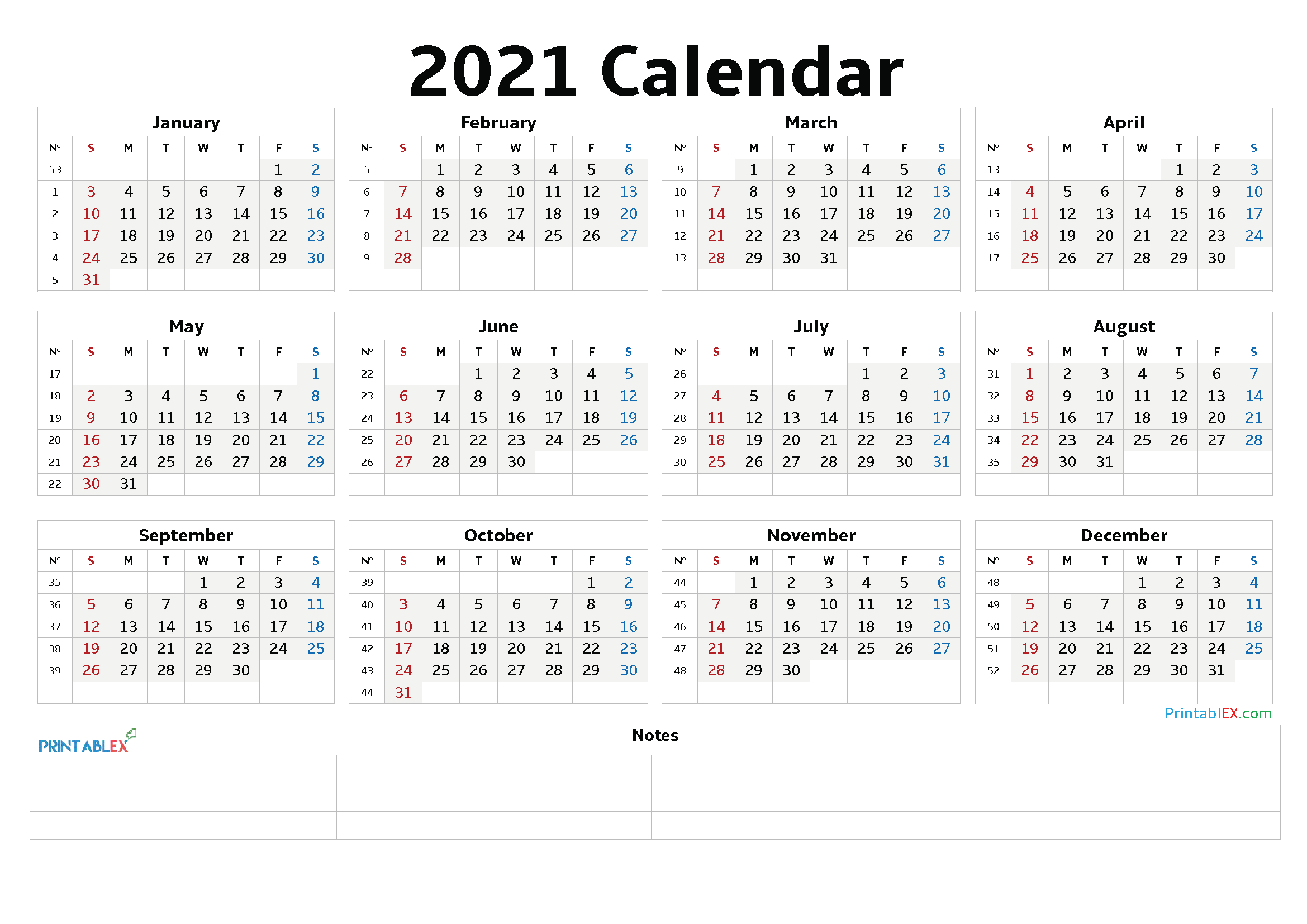 2021 Calendar With Week Number Printable Free / Pin On-Fill Andprint A Calendar 2021