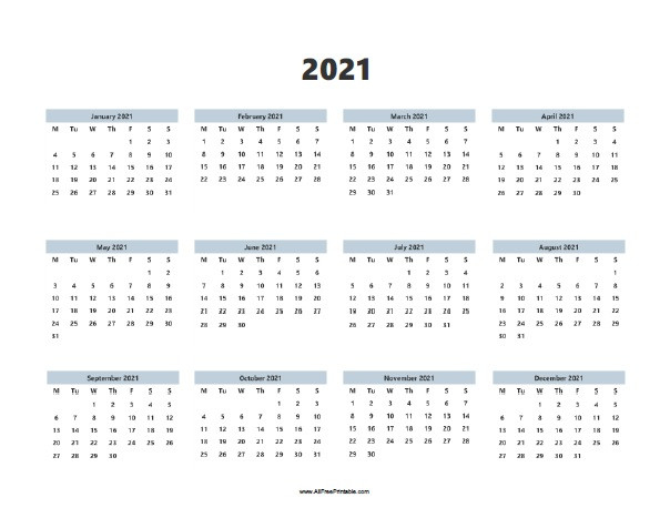 2021 Calendars | Allfreeprintable-2021 Printable Calendar Free Full Page