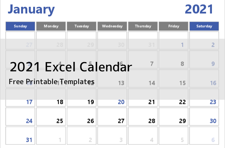 2021 Excel Calendar | Free Printable Templates-Printable Pocket Calendar 2021