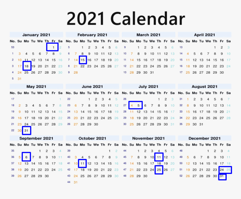 2021 Federal Holiday Calendar - United States Holidays-2021 Calendar To Record Vacation