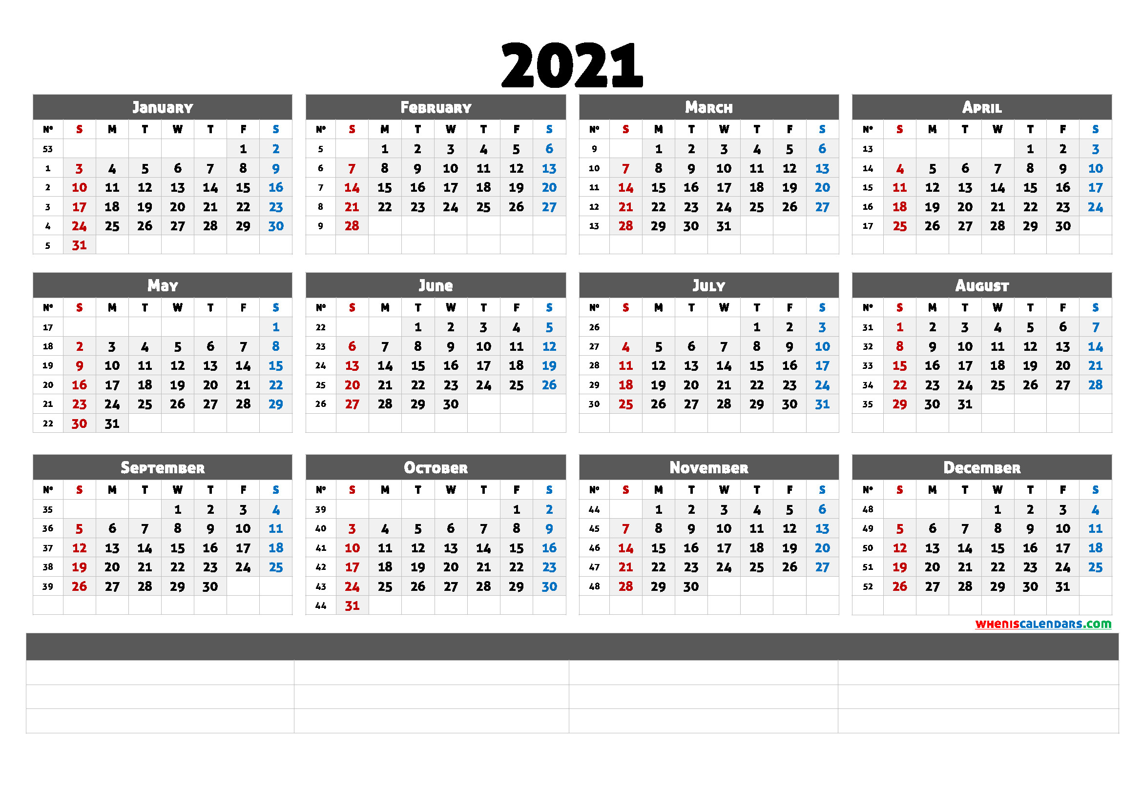 2021 Free Yearly Calendar Template Word (6 Templates)-2021 Calendar Template Word