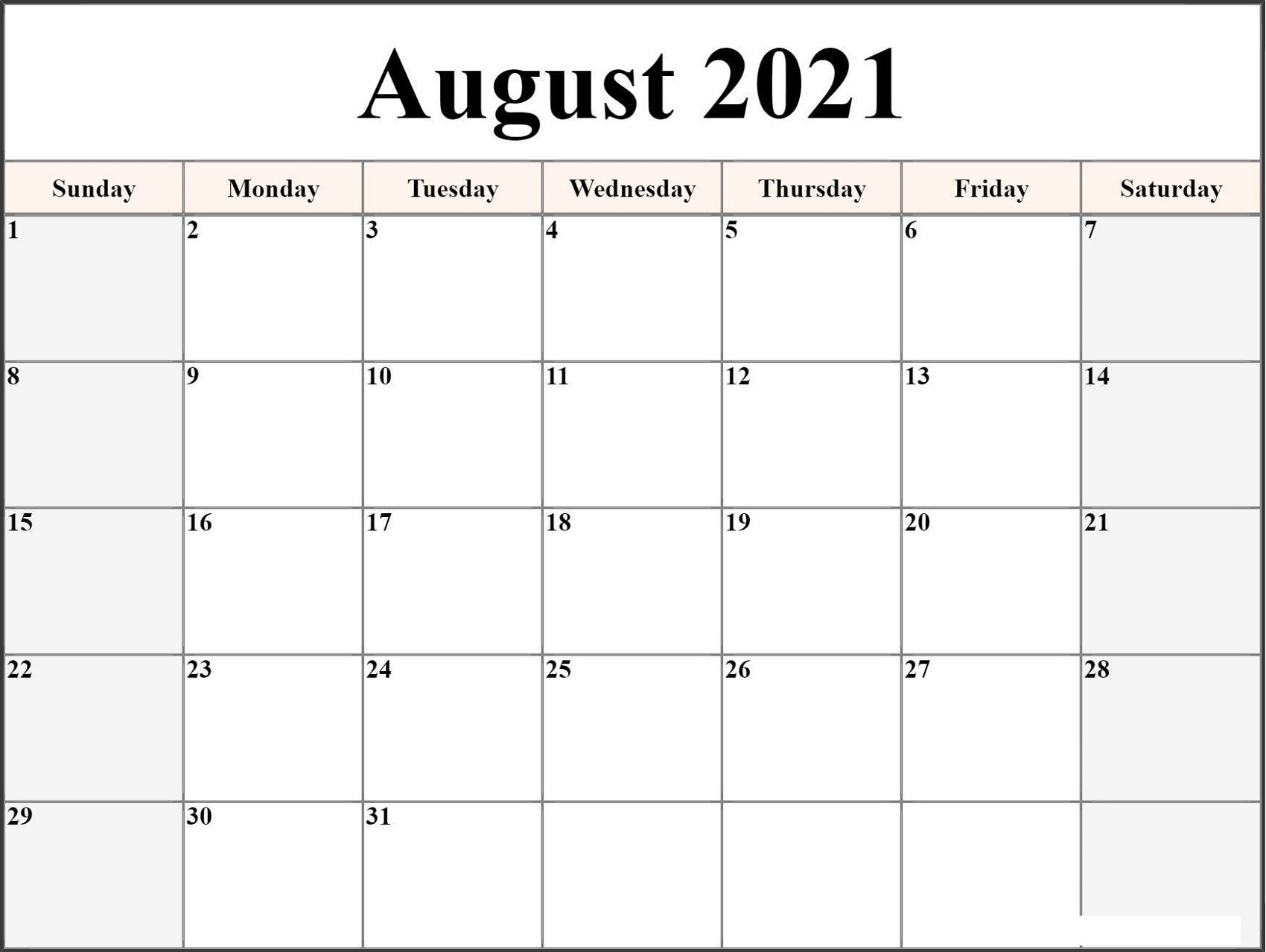 2021 Monthly Calendar Template Word-2021 Calendar Printable Free