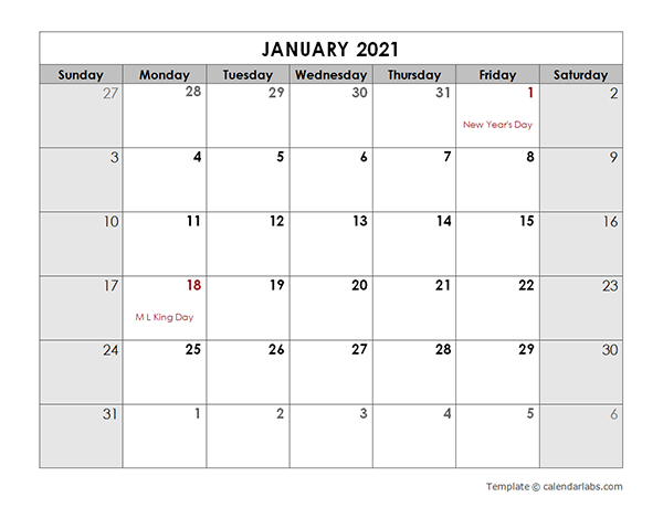 2021 Monthly Calendar With Us Holidays - Free Printable-2021 Calendar With Us Holidays