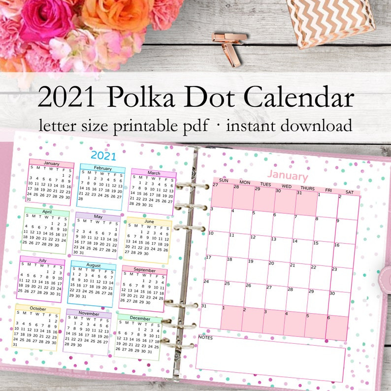 2021 Monthly Planner Printable Monthly Calendar 2021 | Etsy-Printable 2021 Bill Pay Calendars Free