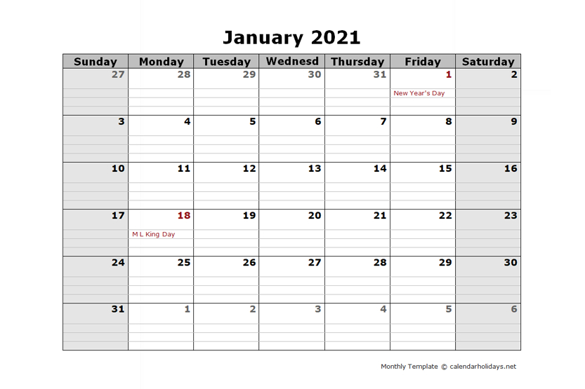 2021 Monthly Template - Calendarholidays-2 Page Calendar Printables 2021