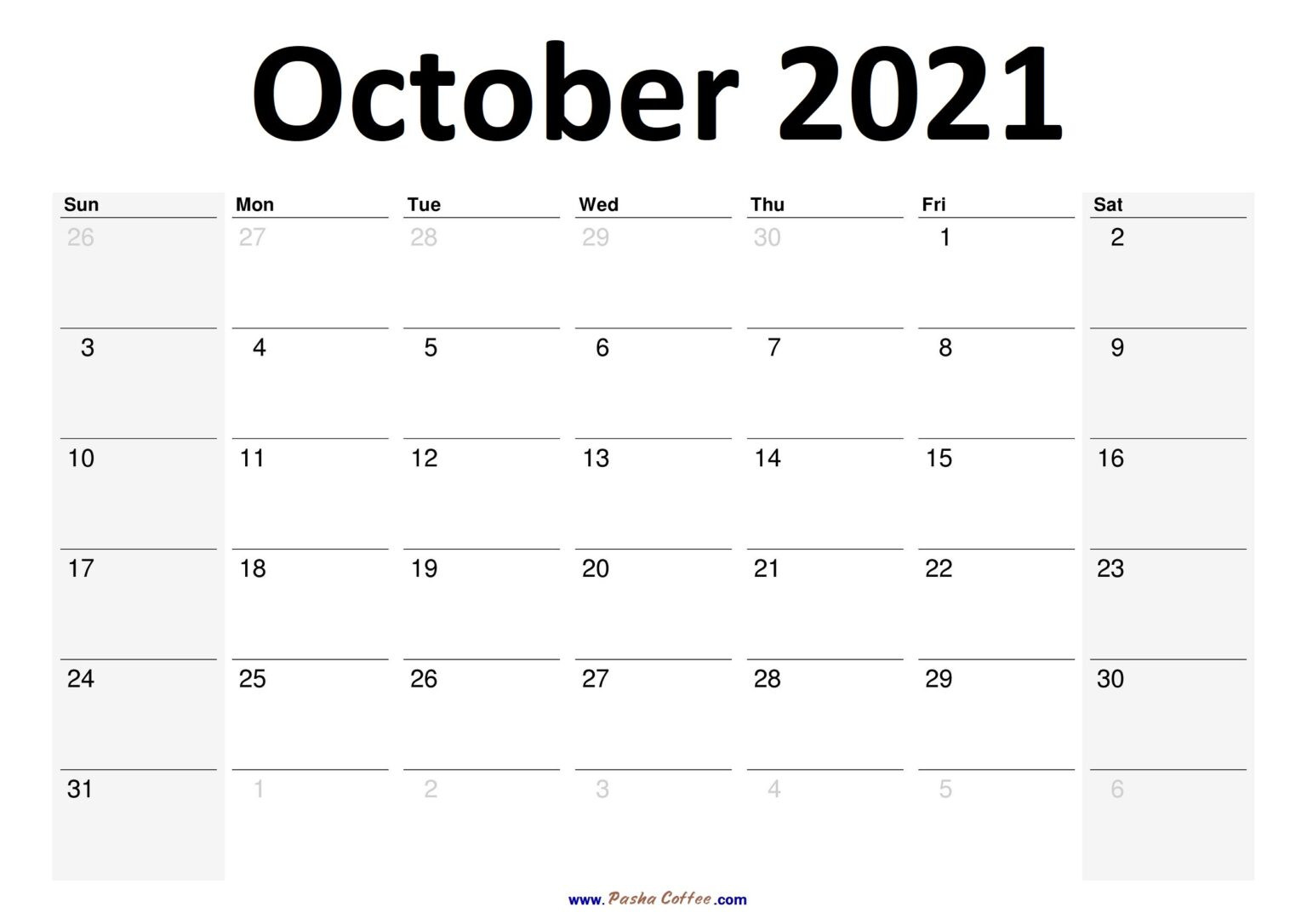 2021 October Calendar Planner Printable Monthly-Printable Monthly Planners For 2021