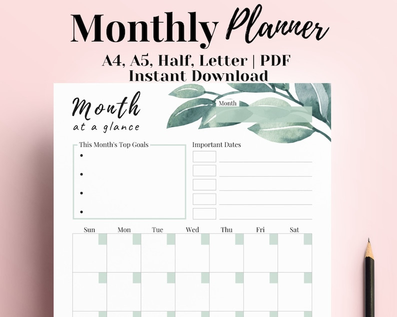 2021 Planner Monthly Planner With Scheduling Calendar | Etsy-Printable Monthly Planners For 2021