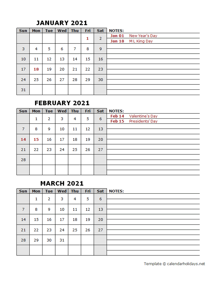 2021 Quarterly Template - Calendarholidays-Legal Size Printable Monthly Calendar 2021
