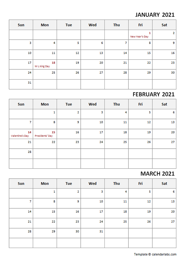 2021 Quarterly Word Calendar Template With Notes - Free-Free Calendar Templates Printable 2021