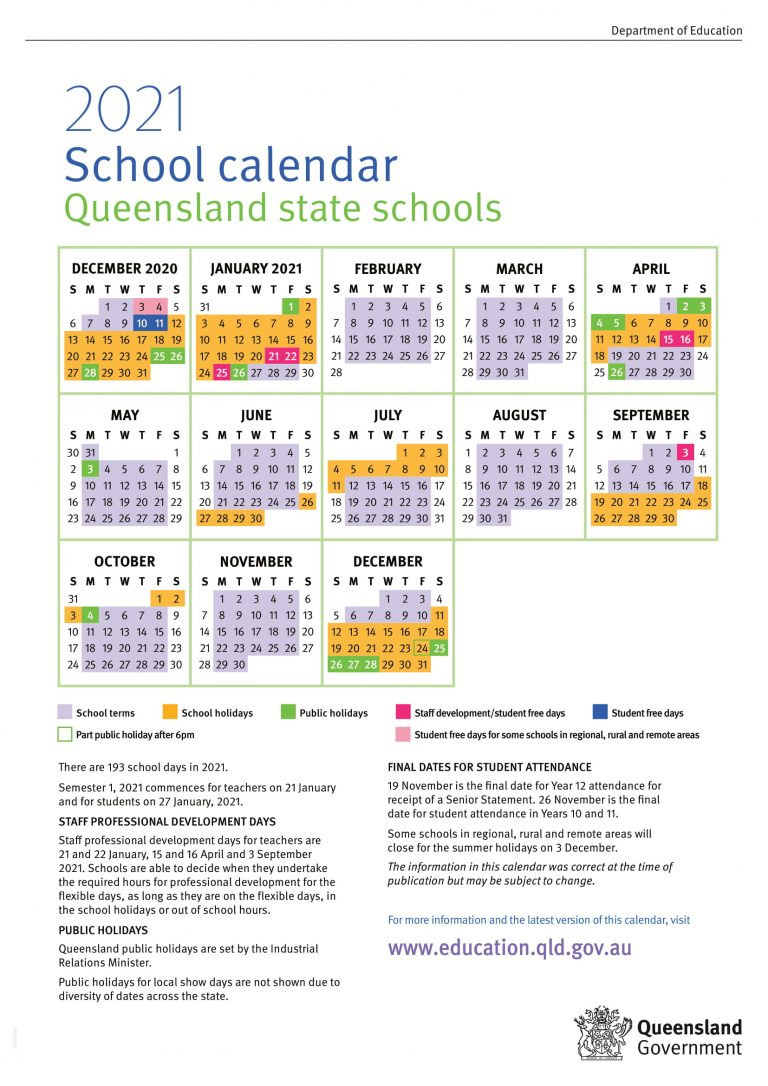 2021 Queensland School Calendar - Roma For Families-2021 Qld Calender