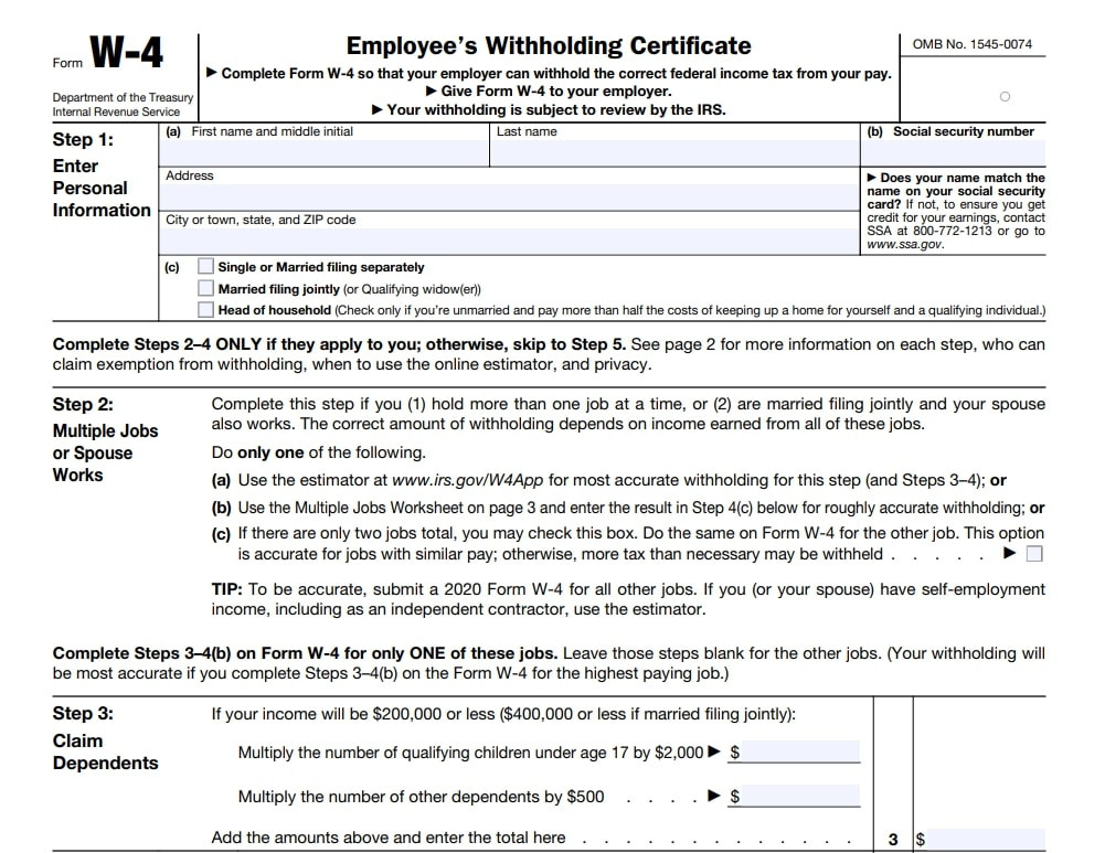 2021 W4 Irs Tax Withholding Form-New I 9 Form Print 2021